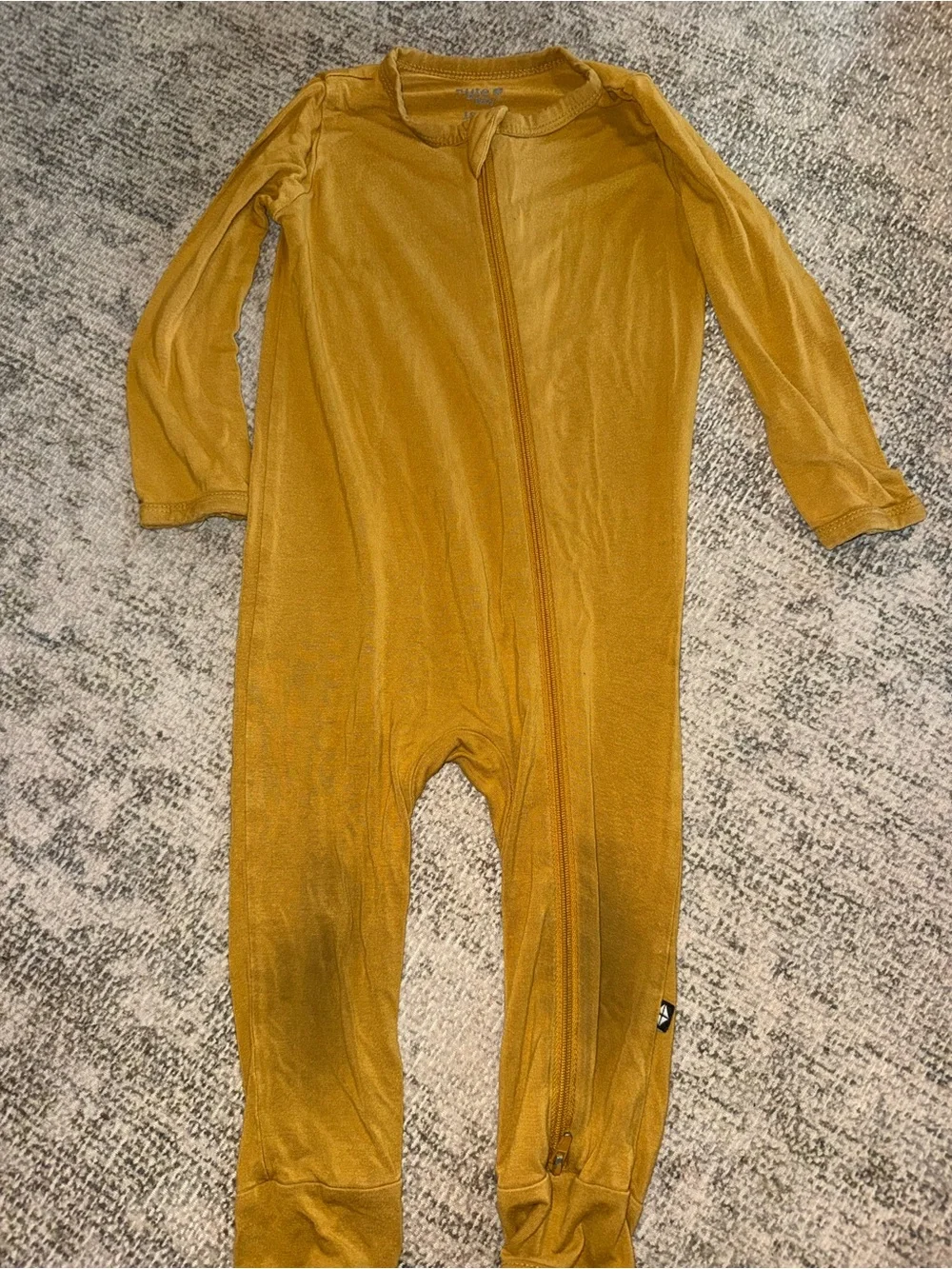 Kyte BABY Mustard Long-Sleeve Zip Footless One-Piece